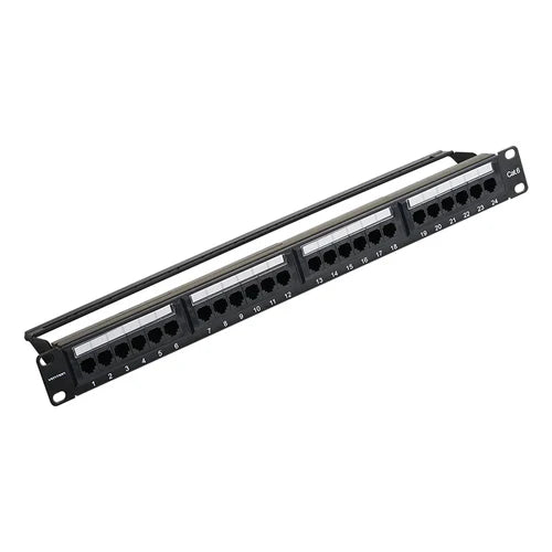 Vention KGCB0 24-Port Cat6 Unshielded Keystone Patch Panel – RJ45 Network Rack Mount Distribution Panel