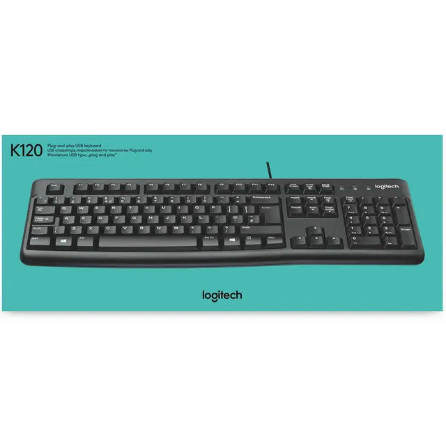 Logitech K120 Wired Keyboard – Durable USB Keyboard for PC, Laptop &amp; Desktop