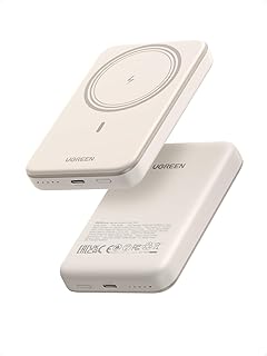 UGREEN 10000mAh Magnetic Wireless Power Bank – Fast Charging, Beige – PB561