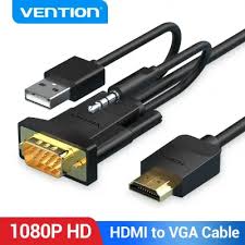 
ABIBG Vention Hdmi To Vga Cable With Audio Output And Usb Power Supply 1.5m Black – Abibg 1.5m
