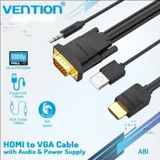 
ABIBG Vention Hdmi To Vga Cable With Audio Output And Usb Power Supply 1.5m Black – Abibg 1.5m
