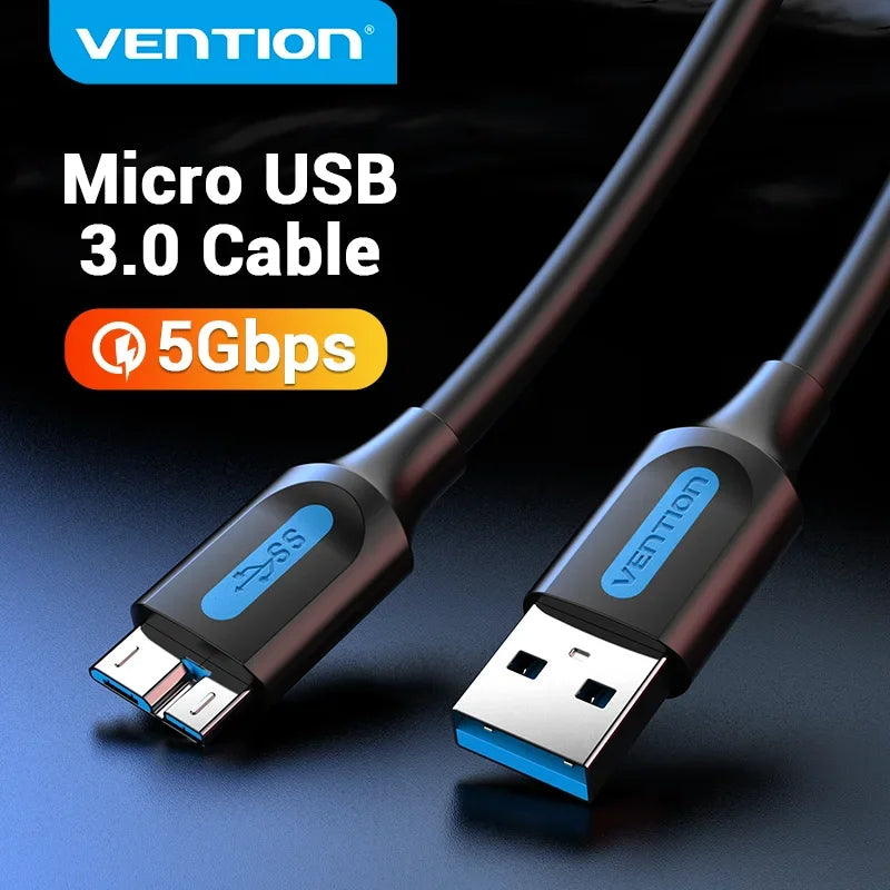 Vention USB 2.0 A Male to Micro-B Male 3A Cable 1.5M Black (COLBG
