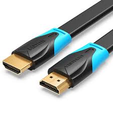 Vention Flat HDMI Cable (3m, Black) – High-Speed 4K Ultra HD Cable for TV, Monitor & Gaming