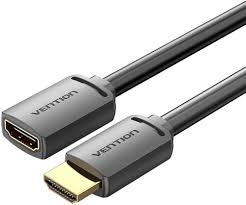 Vention HDMI Female to Female Extension Cable (0.5m, Black) – AAXBD High-Speed HDMI Coupler for TV, Monitor & Projector