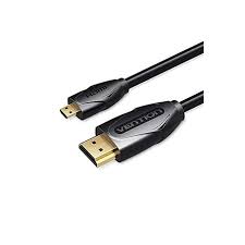 Vention Micro HDMI to HDMI Cable (2m, Black) – VEN-VAA-D03-B200 High-Speed 4K Adapter for Camera, Laptop, TV & Monitor