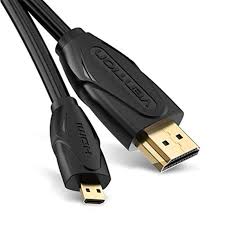 Vention Micro HDMI to HDMI Cable (2m, Black) – VEN-VAA-D03-B200 High-Speed 4K Adapter for Camera, Laptop, TV & Monitor