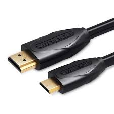 Vention Mini HDMI to HDMI Cable (2m, Black) – VEN-VAA-D02-B200 High-Speed 4K Adapter for Camera, Laptop, TV & Monitor