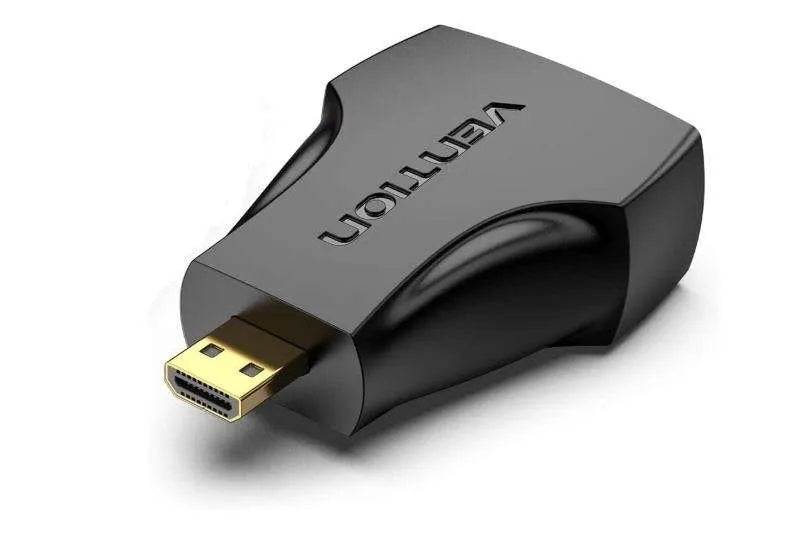 Vention Mini HDMI to HDMI Adapter (AISBO, Black) – Male to Female Converter for Camera, Laptop, TV & Monitor