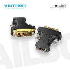 Vention HDMI to DVI (24+1) Adapter (AILBO, Black) – Female HDMI to Male DVI Converter for Monitor, PC & Display