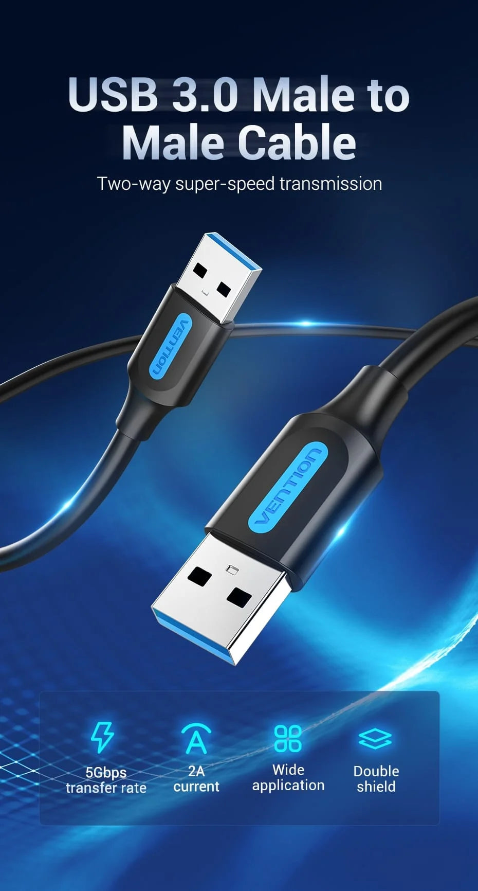 Vention 1.5M USB 3.0 A Male to A Male Cable (CONBG)