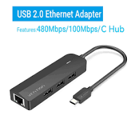 Vention 3-Port USB 2.0 Hub (CHPBB) – Compact USB Expansion for Laptops, PCs & Devices