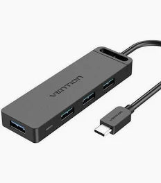 Vention 4-Port USB 3.0 Hub (CHKBB) – High-Speed USB Expansion for Laptops, PCs & Devices
