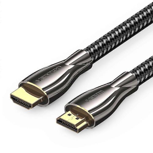 Vention Cotton Braided 4K HDMI Male to Male Cable (10m, Black Zinc Alloy) – ALMBL High-Speed Durable HDMI Cable for TV, Monitor & Gaming