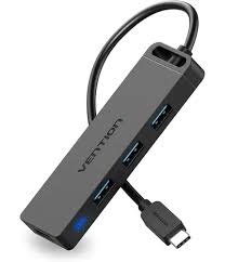 Vention CHIBB 3-Port USB 3.0 Hub with Sound Card & Power Supply