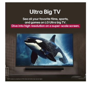LG 50UA80006LC 50-Inch 4K UHD Smart LED Television with AI, Smart Voice Control.