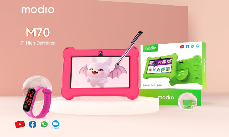 Modio M70 7-Inch Kids Tablet with 4GB RAM, 128GB ROM & Android OS
