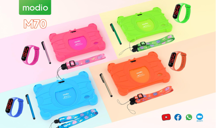 Modio M70 7-Inch Kids Tablet with 4GB RAM, 128GB ROM & Android OS