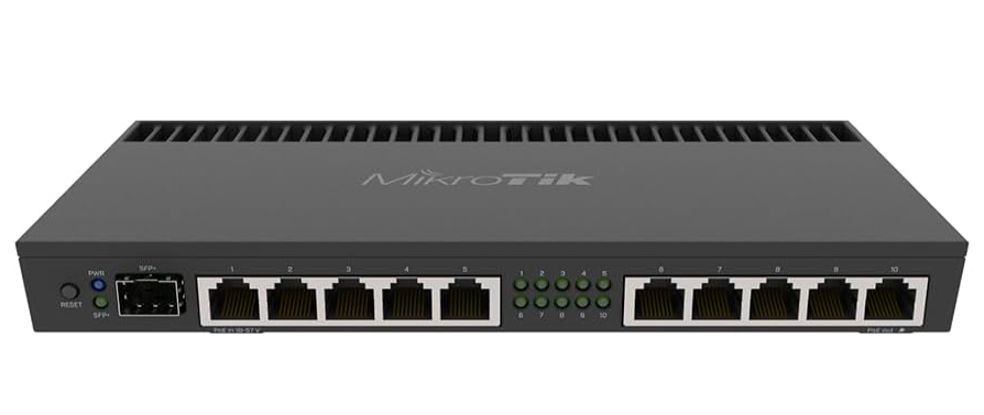 MikroTik RB4011iGS+RM Gigabit Ethernet Router with 10 Ports, Quad-Core CPU & Rackmount Design