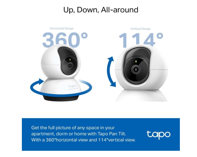 TP-Link Tapo C220 Pan & Tilt AI Home Security Wi-Fi Camera with Night Vision & Motion Detection