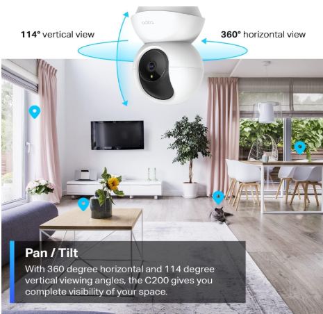 TP-Link Tapo C200 Pan & Tilt Home Security Wi-Fi Camera with Night Vision & Motion Detection