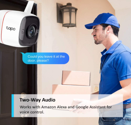 TP-Link Tapo C310 2K Outdoor Security Wi-Fi Camera with Person Detection, Night Vision & Sound-Light Alarm
