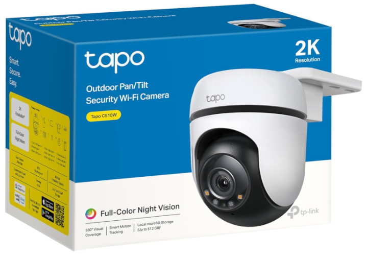TP-Link Tapo C510WS 2K QHD Outdoor Pan & Tilt Wi-Fi Camera with AI Detection & 360° Coverage