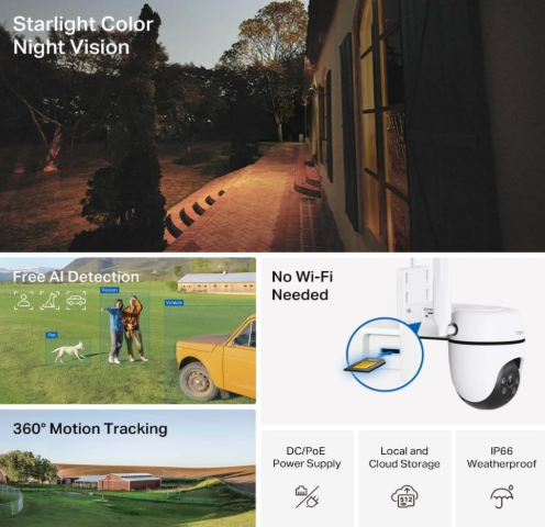 TP-Link Tapo C501GW Outdoor Pan & Tilt 4G LTE Security Camera with Smart Detection & Night Vision