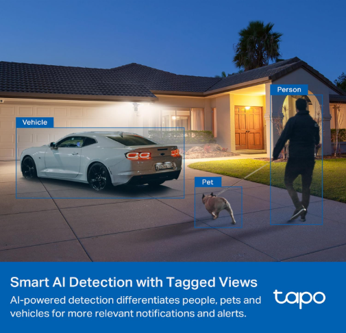 TP-Link Tapo C720 Smart Outdoor Floodlight Camera with 2K QHD Video, 2800-Lumen Lighting & AI Motion Detection