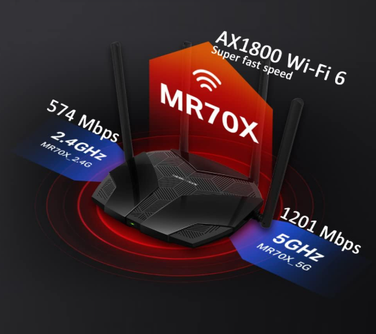 MERCUSYS MR70X AX1800 Dual-Band Wi-Fi 6 Router with High-Speed Performance & Extended Coverage