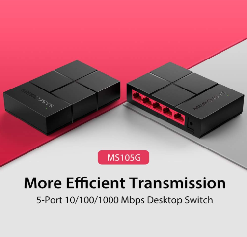 Mercusys MS105G 5-Port Gigabit Desktop Switch for High-Speed & Stable Wired Networking