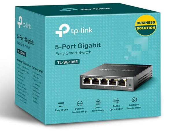 TP-Link TL-SG105E 5-Port Gigabit Smart Switch with Easy Network Control & Traffic Prioritization