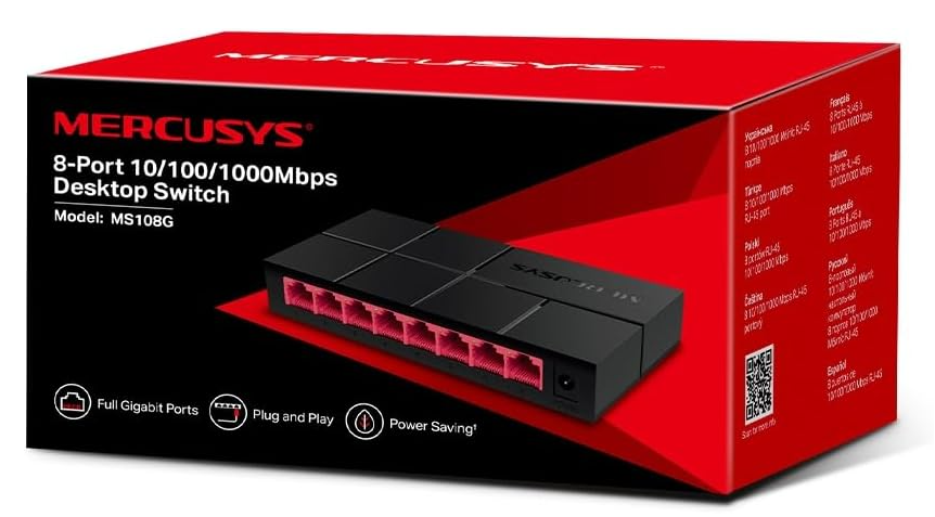 Mercusys MS108G 8-Port Gigabit Desktop Switch for High-Speed & Stable Wired Network Expansion