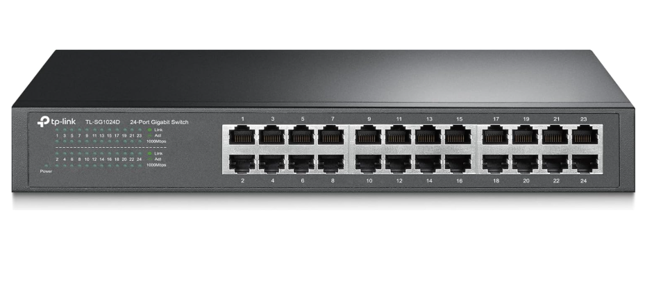 TP-Link TL-SG1024D 24-Port Gigabit Ethernet Switch with Steel Case for Rack-Mount & Desktop Network Expansion