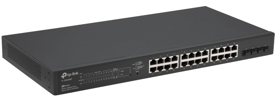 TP-Link TL-SG2428P JetStream 28-Port Gigabit Smart Switch with 24 PoE+ Ports, 4 SFP Slots & Omada Cloud Management
