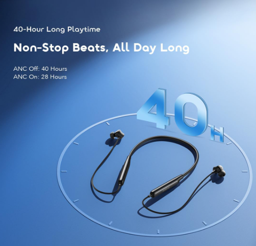 Oraimo OEP-611 Wireless Neckband Earphones with Comfortable Fit & Clear Stereo Sound