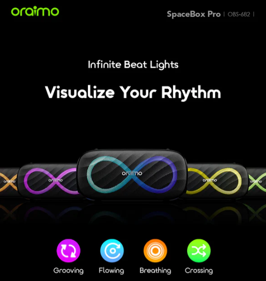 Oraimo SpaceBox Pro OBS-682 Portable Bluetooth Speaker with Powerful Sound & Wireless Playback