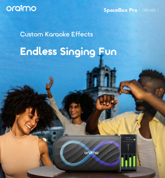 Oraimo SpaceBox Pro OBS-682 Portable Bluetooth Speaker with Powerful Sound & Wireless Playback
