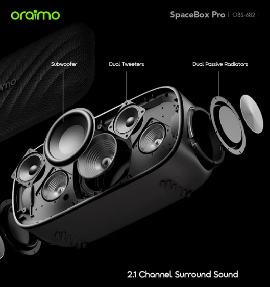 Oraimo SpaceBox Pro OBS-682 Portable Bluetooth Speaker with Powerful Sound & Wireless Playback