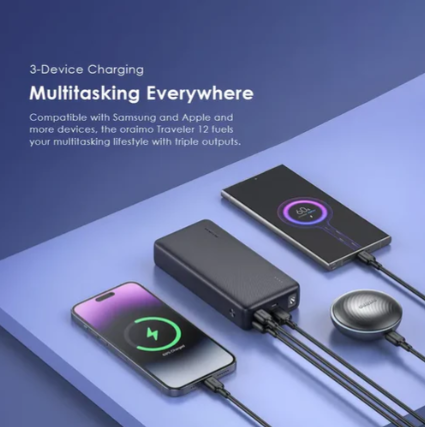 Oraimo OPB-1201 20000mAh Power Bank with Fast Charging & High-Capacity Backup for Phones and Tablets