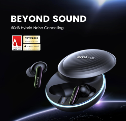 Oraimo OTW-630 Space Buds True Wireless Earbuds with Hybrid ANC, Custom Voice Prompts & Immersive Audio