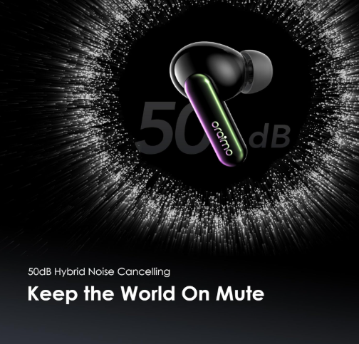Oraimo OTW-630 Space Buds True Wireless Earbuds with Hybrid ANC, Custom Voice Prompts & Immersive Audio