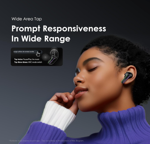 Oraimo OTW-630 Space Buds True Wireless Earbuds with Hybrid ANC, Custom Voice Prompts & Immersive Audio