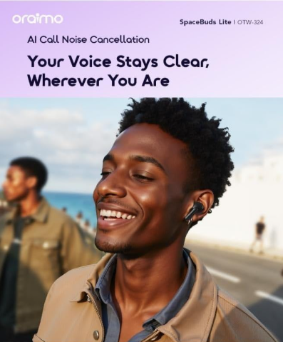 Oraimo Spacebuds OTW-324 True Wireless Earbuds – Immersive Sound, Secure Fit & Everyday Wireless Freedom
