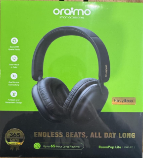 Oraimo BoomPop Lite OHP-317 Wireless Headphones – Deep Bass Audio, Lightweight Comfort & Extended Playtime