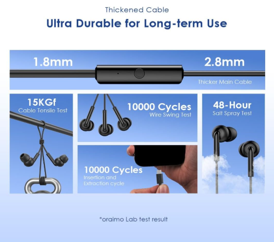 Oraimo Conch 2C OEP-320C Digital USB-C Earphones – Clear Stereo Sound, Comfortable Fit & Reliable Type-C Audio