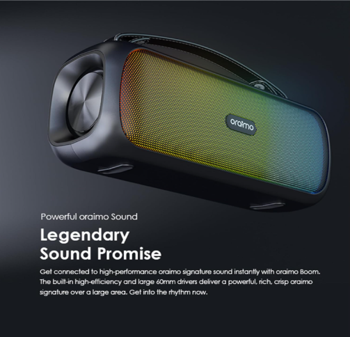 Oraimo Boom OBS-75D 30W Portable Wireless Speaker – Powerful Sound, Deep Bass & Travel-Ready Bluetooth Audio