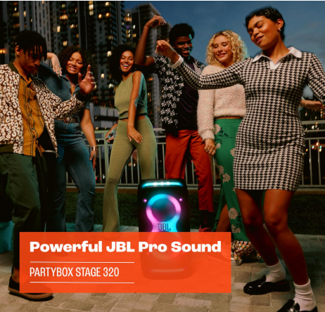 JBL PartyBox Stage 320 Portable Bluetooth Party Speaker – Powerful Bass, Dynamic Lightshow & High-Energy Sound Anywhere