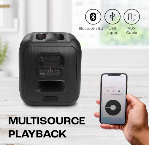 JBL PartyBox Encore Essential Portable Party Speaker – Powerful Bass, Wireless Bluetooth Streaming & Dynamic Party Sound