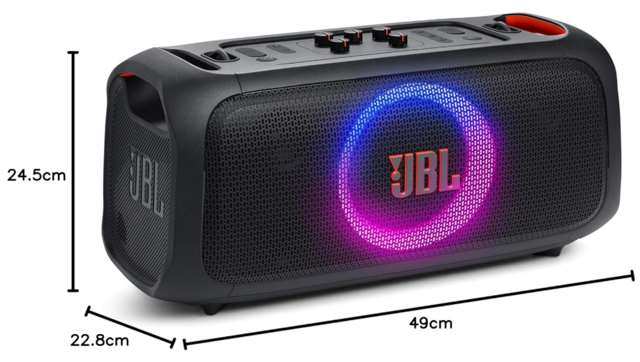 JBL PartyBox On-The-Go with Wireless Microphone – Portable Bluetooth Party Speaker, Powerful Bass & Dynamic Sound Anywhere
