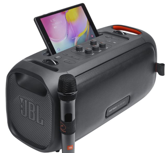 JBL PartyBox On-The-Go with Wireless Microphone – Portable Bluetooth Party Speaker, Powerful Bass & Dynamic Sound Anywhere